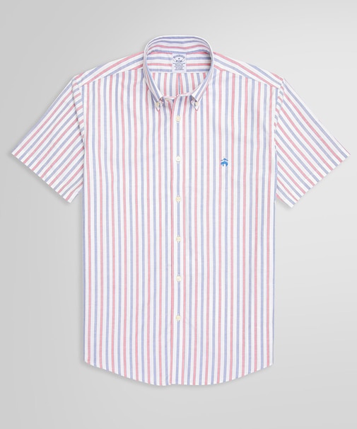 ストレッチオックスフォード GFロゴ ストライプ ショートスリーブ カジュアルシャツ Regular Fit