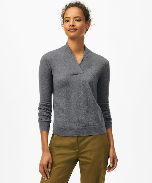 シルク/カシミヤ ショールカラーセーター