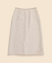 コットンブレンド ファンシーツイード ミディスカート