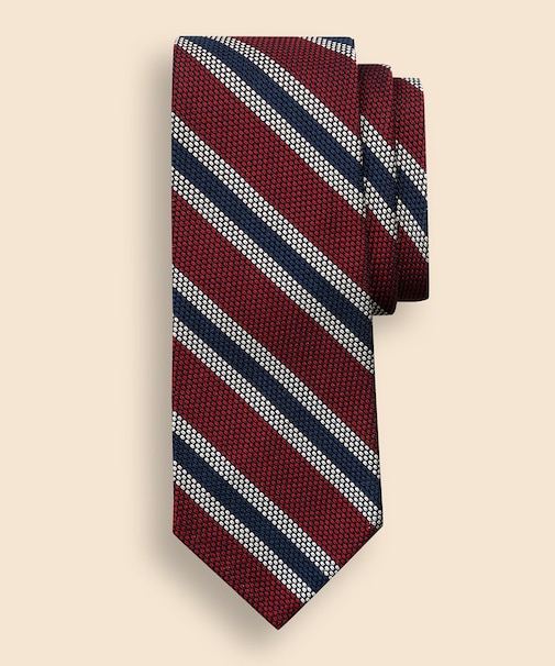 シルク フレームドストライプ ガルザタイ