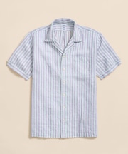 アイリッシュリネン　ストライプ　キャンプシャツ　Regular Fit