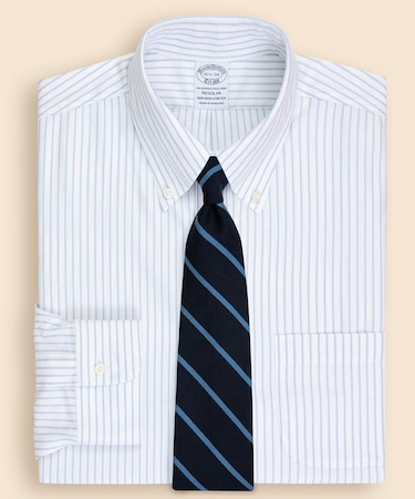 ストレッチドビー　ストライプ　ドレスシャツ　Regular Fit