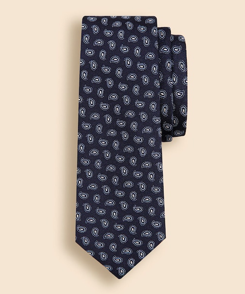 シルク　フレームドペイズリー　ジャカードタイ