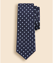 シルク／コットン　スモールフラワー　ジャカードタイ