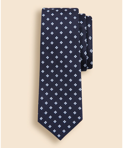 シルク／コットン　スモールフラワー　ジャカードタイ