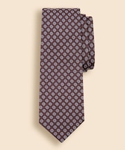 シルク　フラワーモチーフ　ジャカードタイ