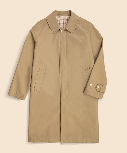 コットン/ウール ポプリン バルカラーコート