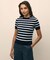 スーピマコットン　マリナーストライプ　ショートスリーブセーター