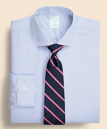 スーピマコットンストレッチ ロイヤルオックスフォード ストライプ ドレスシャツ Slim Fit