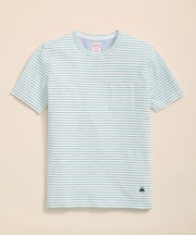 コットンジャージー　スラブ　GFロゴ　ストライプ　Tシャツ