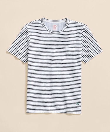 コットンジャージー　スラブ　GFロゴ　ストライプ　Tシャツ