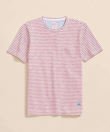 コットンジャージー　スラブ　GFロゴ　ストライプ　Tシャツ