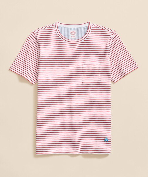 コットンジャージー　スラブ　GFロゴ　ストライプ　Tシャツ