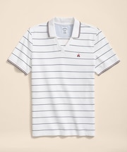 スーピマコットン　GFロゴ　サッカーストライプ　ジョニーカラーポロシャツ　Slim Fit