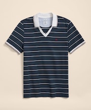 スーピマコットン　GFロゴ　サッカーストライプ　ジョニーカラーポロシャツ　Slim Fit