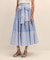 コットン　ストライプ　ボウウエストベルト　マキシスカート
