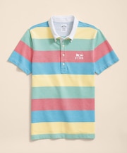 コットンストレッチピケ マルチカラーストライプ ポロシャツ