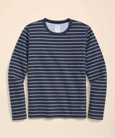 スウェードコットン GFロゴ マリナーストライプ ロングスリーブTシャツ