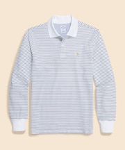 スーピマコットンストレッチ　GFロゴ　シンストライプ　ロングスリーブポロシャツ　Slim Fit