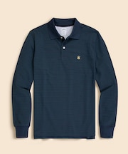 スーピマコットンストレッチ　GFロゴ　シンストライプ　ロングスリーブポロシャツ　Slim Fit