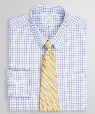 スーピマコットンストレッチ  ピンポイントオックスフォード ウィンドウペイン ドレスシャツ Slim Fit