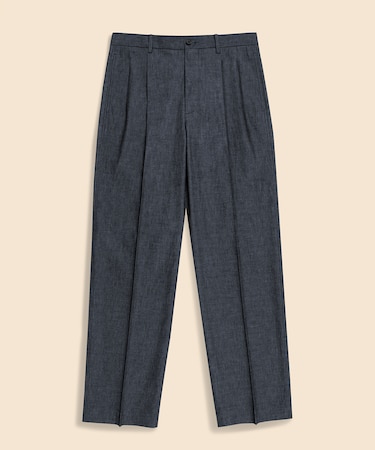 コットン シャンブレー プリーテッドパンツ PLT