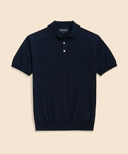 コットン　ハイゲージ　ニットポロシャツ