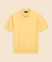 コットン　ハイゲージ　ニットポロシャツ