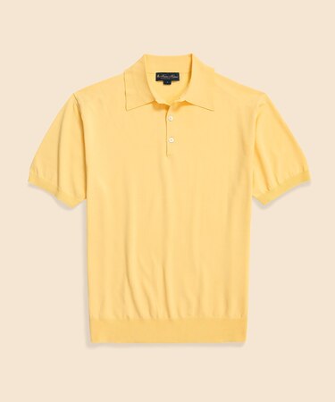 コットン ハイゲージ ニットポロシャツ