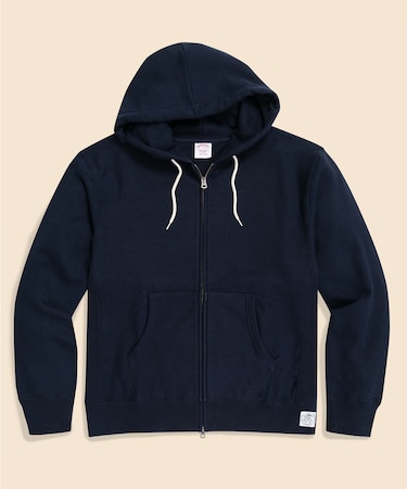 コットンフレンチテリー GFロゴラベル ダブルジップフーディー