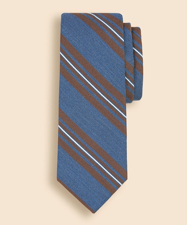 シルク／コットン　オルタネイトストライプ　レップタイ