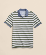 スーピマコットンストレッチピケ　GFロゴ　マリナーストライプ　ポロシャツ　Slim Fit