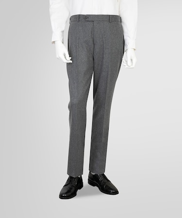ウール/カシミヤ混 フランネル プレーンフロント トラウザーズ Classic