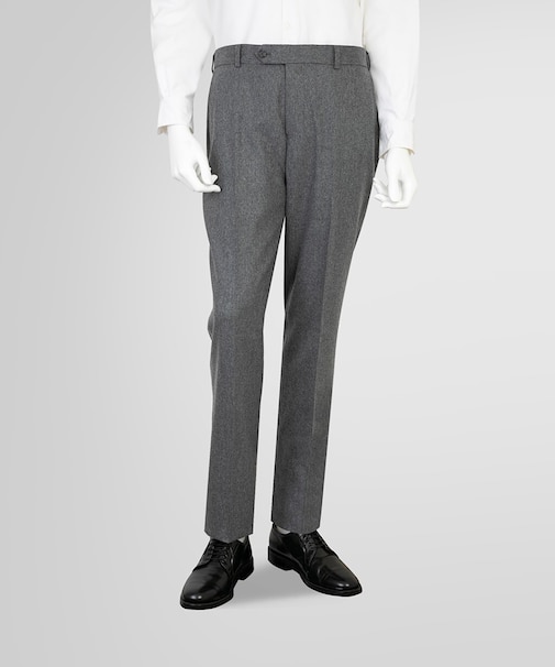 ウール/カシミヤ混 フランネル プレーンフロント トラウザーズ Classic