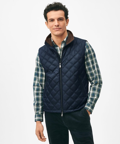 ポリエステル モックネック キルティングベスト｜ブルックス