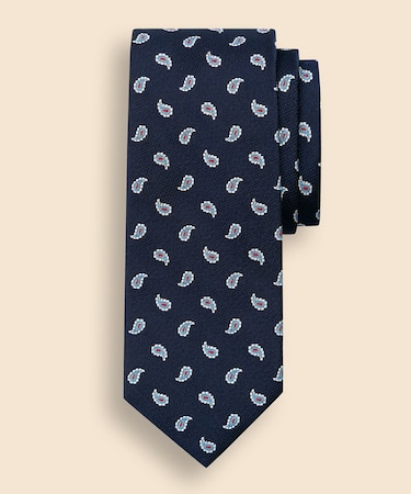 シルク スモールペイズリー ジャカードタイ