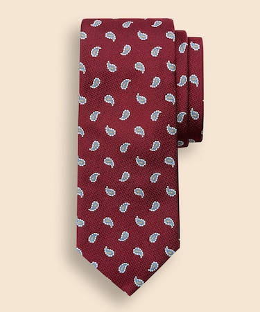 シルク スモールペイズリー ジャカードタイ