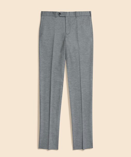 ウール/ポリエステル モクロディ ニット プレーンフロント トラウザーズ Slim