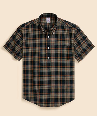 コットン マドラスチェック ショートスリーブ プルオーバーシャツ