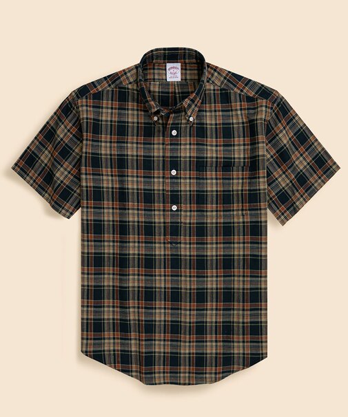 コットン マドラスチェック ショートスリーブ プルオーバーシャツ