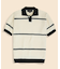 コットン　ワイドピッチストライプ　ポロセーター