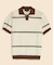 コットン　ワイドピッチストライプ　ポロセーター