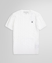 スーピマコットン GFロゴ ケーブル ショートスリーブセーター