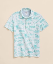 コットンピケ　バミューダプリント　ポロシャツ