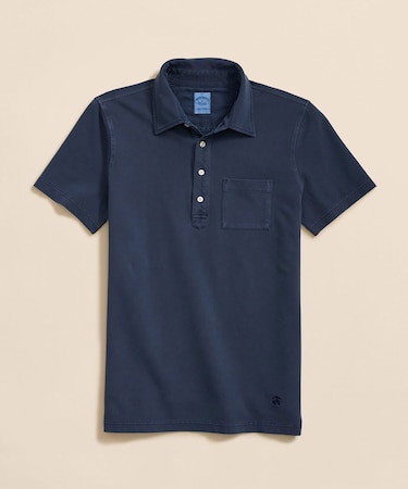 コットンピケジャージー GFロゴ ガーメントダイ ポロシャツ