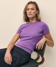 スーピマコットン クルーネック ショートスリーブセーター