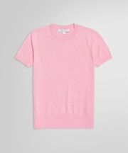 スーピマコットン クルーネック ショートスリーブセーター