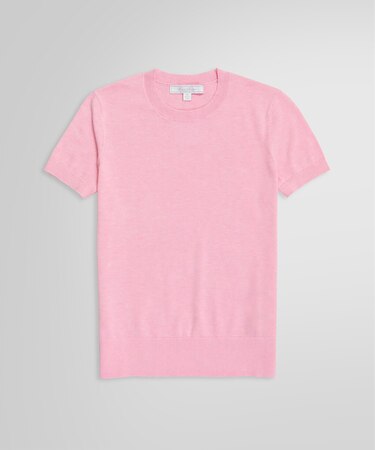 スーピマコットン クルーネック ショートスリーブセーター