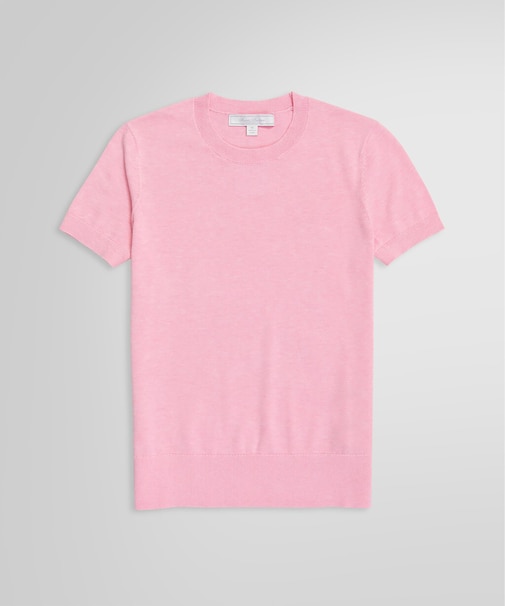 スーピマコットン クルーネック ショートスリーブセーター