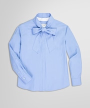 コットンポプリン Aライン ボウタイブラウス